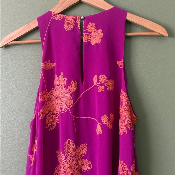Gianni Bini Fuschia Orange Floral Embroidered Shift Dress Sz S - Picture 8 of 9